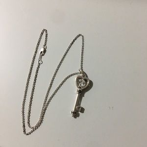 open heart key necklace